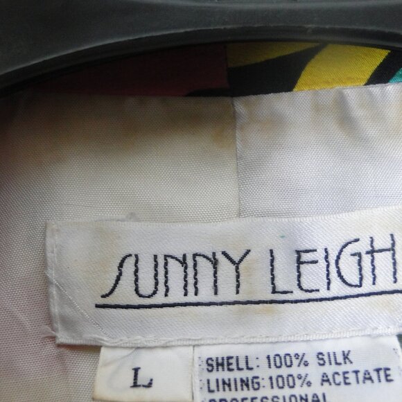 90s vintage Sunny leigh 100% silk woman jacket - Picture 5 of 5